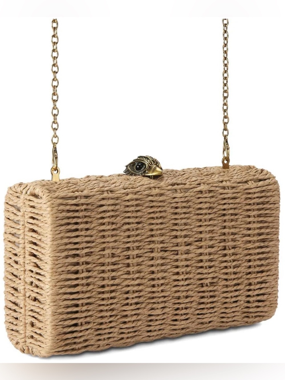Kurt Geiger London Kensington Clasp Woven Clutch Crossbody NWT